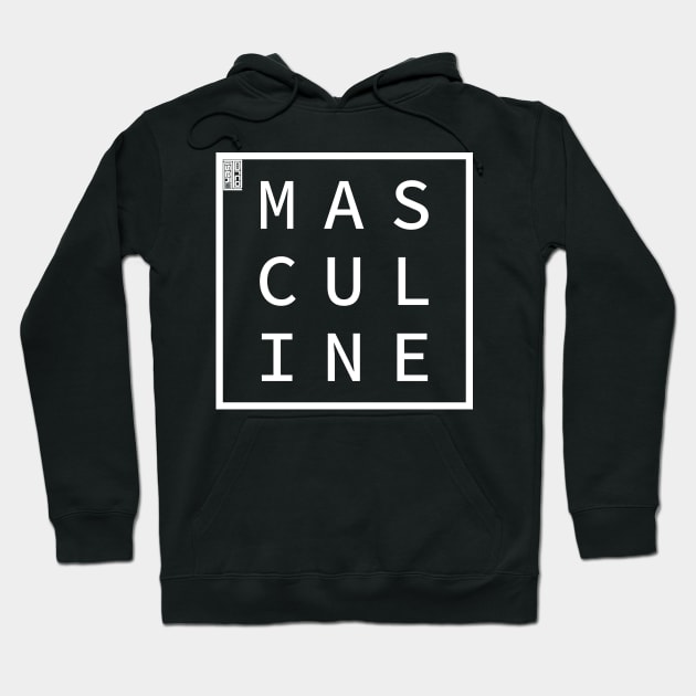 MASCULINE Define Me Word Simple Classic Square Box Hoodie by porcodiseno